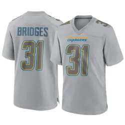 Men's Trikweze Bridges Los Angeles Chargers No.31 Game Atmosphere Fashion Jersey - Gray