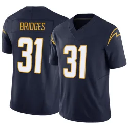 Men's Trikweze Bridges Los Angeles Chargers No.31 Limited Vapor F.U.S.E. Jersey - Navy