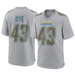 Men's Troy Dye Los Angeles Chargers No.43 Game Atmosphere Fashion Jersey - Gray