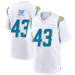 Men's Troy Dye Los Angeles Chargers No.43 Game Jersey - White