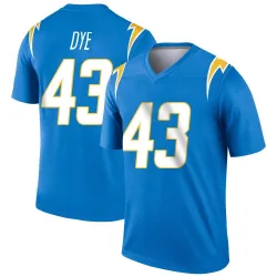 Men's Troy Dye Los Angeles Chargers No.43 Legend Powder Jersey - Blue