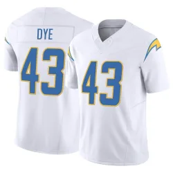 Men's Troy Dye Los Angeles Chargers No.43 Limited Vapor F.U.S.E. Jersey - White