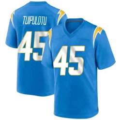 Men's Tuli Tuipulotu Los Angeles Chargers No.45 Game Powder Alternate Jersey - Blue