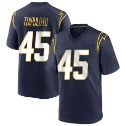 Men's Tuli Tuipulotu Los Angeles Chargers No.45 Game Team Color Jersey - Navy