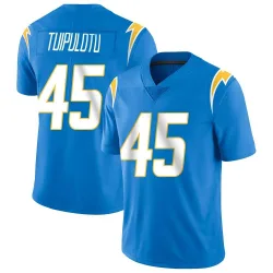 Men's Tuli Tuipulotu Los Angeles Chargers No.45 Limited Powder Vapor Untouchable Alternate Jersey - Blue