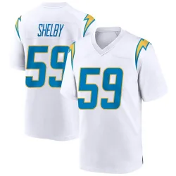 Men's Ty Shelby Los Angeles Chargers No.59 Game Jersey - White