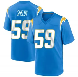 Men's Ty Shelby Los Angeles Chargers No.59 Game Powder Alternate Jersey - Blue