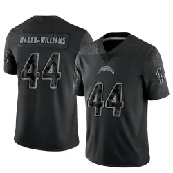Men's Tyler Baker-Williams Los Angeles Chargers No.44 Limited Reflective Jersey - Black