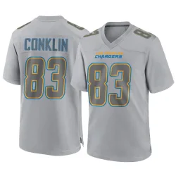 Men's Tyler Conklin Los Angeles Chargers No.83 Game Atmosphere Fashion Jersey - Gray