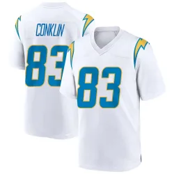 Men's Tyler Conklin Los Angeles Chargers No.83 Game Jersey - White