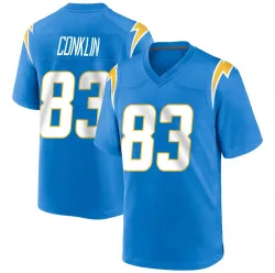 Men's Tyler Conklin Los Angeles Chargers No.83 Game Powder Alternate Jersey - Blue