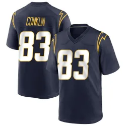 Men's Tyler Conklin Los Angeles Chargers No.83 Game Team Color Jersey - Navy