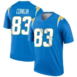Men's Tyler Conklin Los Angeles Chargers No.83 Legend Powder Jersey - Blue