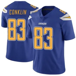 Men's Tyler Conklin Los Angeles Chargers No.83 Limited Color Rush Vapor Untouchable Jersey - Royal