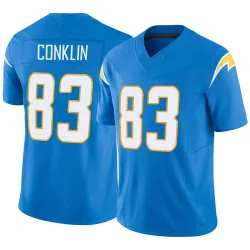 Men's Tyler Conklin Los Angeles Chargers No.83 Limited Powder Vapor F.U.S.E. Jersey - Blue