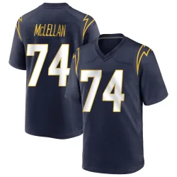 Men's Tyler McLellan Los Angeles Chargers No.74 Game Team Color Jersey - Navy