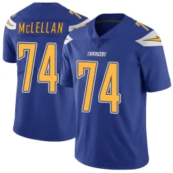 Men's Tyler McLellan Los Angeles Chargers No.74 Limited Color Rush Vapor Untouchable Jersey - Royal