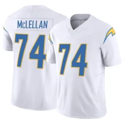 Men's Tyler McLellan Los Angeles Chargers No.74 Limited Vapor F.U.S.E. Jersey - White