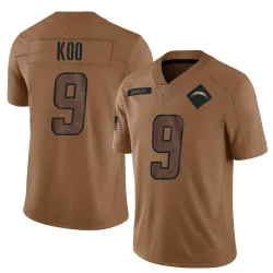 Men's Younghoe Koo Los Angeles Chargers No.9 Limited 2023 Salute To Service Jersey - Brown