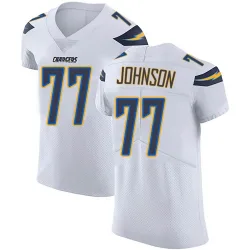 Men's Zion Johnson Los Angeles Chargers No.77 Elite Vapor Untouchable Jersey - White