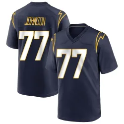 Men's Zion Johnson Los Angeles Chargers No.77 Game Team Color Jersey - Navy