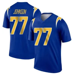 Men's Zion Johnson Los Angeles Chargers No.77 Legend 2nd Alternate Jersey - Royal