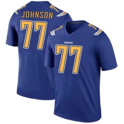 Men's Zion Johnson Los Angeles Chargers No.77 Legend Color Rush Jersey - Royal