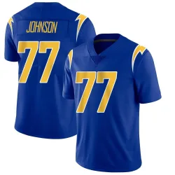 Men's Zion Johnson Los Angeles Chargers No.77 Limited 2nd Alternate Vapor Jersey - Royal