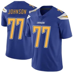 Men's Zion Johnson Los Angeles Chargers No.77 Limited Color Rush Vapor Untouchable Jersey - Royal