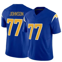 Men's Zion Johnson Los Angeles Chargers No.77 Limited Vapor F.U.S.E. Jersey - Royal