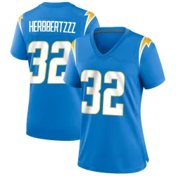 Women's Alohi Gilman Los Angeles Chargers No.32 Game Powder Alternate Jersey - Blue
