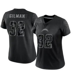 Women's Alohi Gilman Los Angeles Chargers No.32 Limited Reflective Jersey - Black