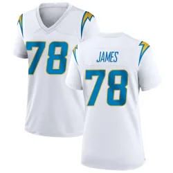 Women's Andre James Los Angeles Chargers No.78 Game Jersey - White