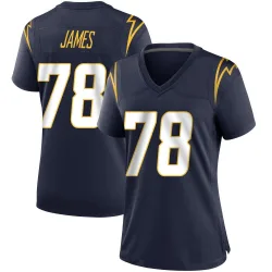Women's Andre James Los Angeles Chargers No.78 Game Team Color Jersey - Navy