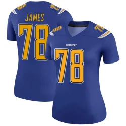 Women's Andre James Los Angeles Chargers No.78 Legend Color Rush Jersey - Royal