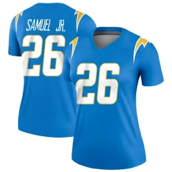 Women's Asante Samuel Jr. Los Angeles Chargers No.26 Legend Powder Jersey - Blue