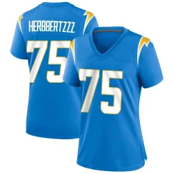 Women's Bradley Bozeman Los Angeles Chargers No.75 Game Powder Alternate Jersey - Blue