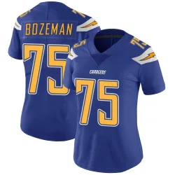 Women's Bradley Bozeman Los Angeles Chargers No.75 Limited Color Rush Vapor Untouchable Jersey - Royal