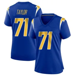 Women's Branson Taylor Los Angeles Chargers No.71 Game 2nd Alternate Jersey - Royal