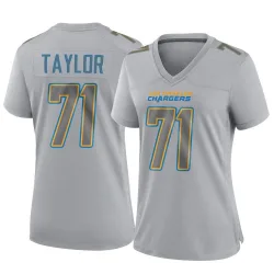 Women's Branson Taylor Los Angeles Chargers No.71 Game Atmosphere Fashion Jersey - Gray