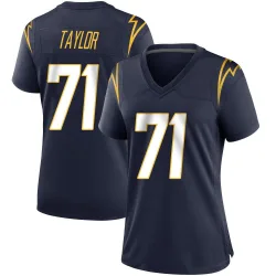 Women's Branson Taylor Los Angeles Chargers No.71 Game Team Color Jersey - Navy