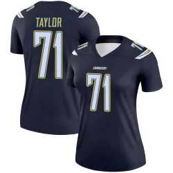 Women's Branson Taylor Los Angeles Chargers No.71 Legend Jersey - Navy