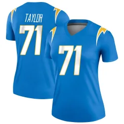 Women's Branson Taylor Los Angeles Chargers No.71 Legend Powder Jersey - Blue