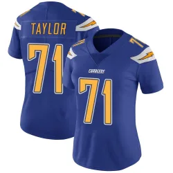 Women's Branson Taylor Los Angeles Chargers No.71 Limited Color Rush Vapor Untouchable Jersey - Royal