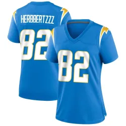 Women's Brenden Rice Los Angeles Chargers No.82 Game Powder Alternate Jersey - Blue