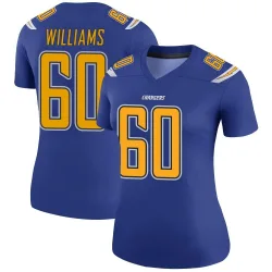 Women's Bucky Williams Los Angeles Chargers No.60 Legend Color Rush Jersey - Royal