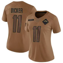 Women's Cameron Dicker Los Angeles Chargers No.11 Limited 2023 Salute To Service Jersey - Brown