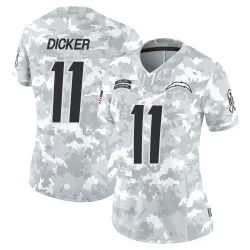 Women's Cameron Dicker Los Angeles Chargers No.11 Limited 2024 Salute to Service Jersey - Arctic Camo
