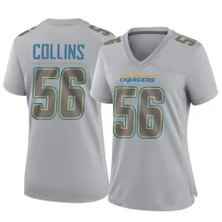 Women's Chris Collins Los Angeles Chargers No.56 Game Atmosphere Fashion Jersey - Gray