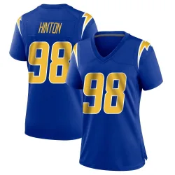 Women's Christopher Hinton Los Angeles Chargers No.98 Game 2nd Alternate Jersey - Royal